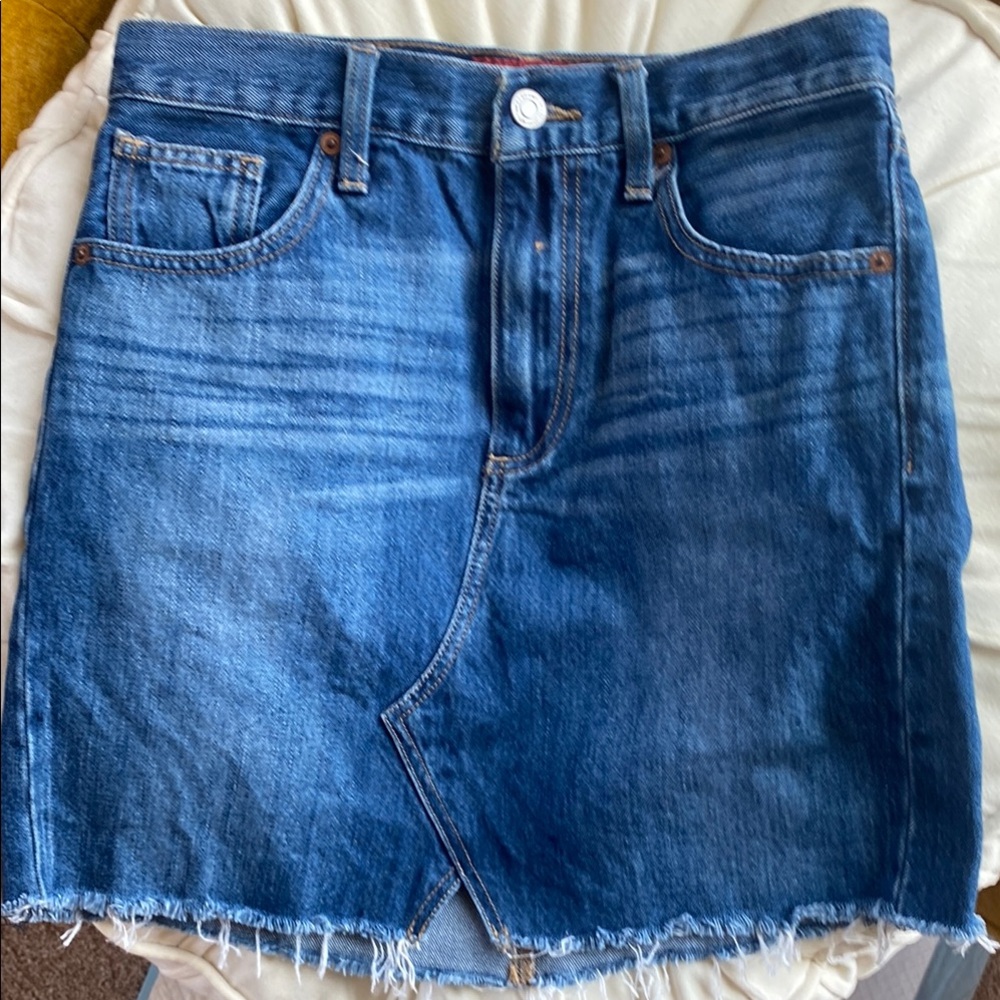 Lucky Brand Blue Asymmetrical Pencil Mini Skirt